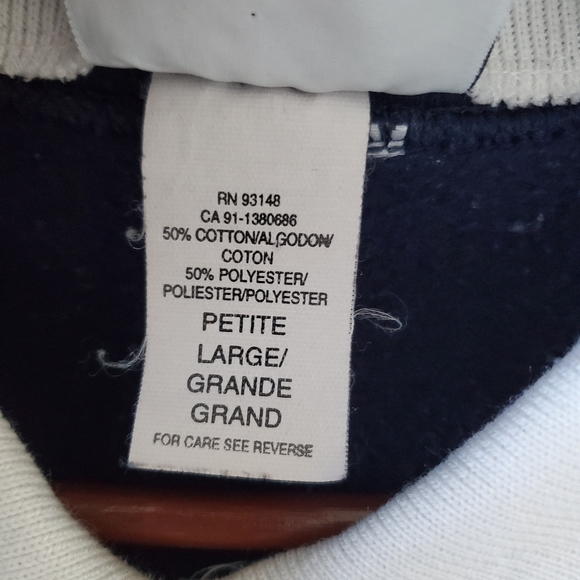 Vintage Morning Sun Collared Sweatshirt Women's LP Blue Cats And Birds - Picture 11 of 11